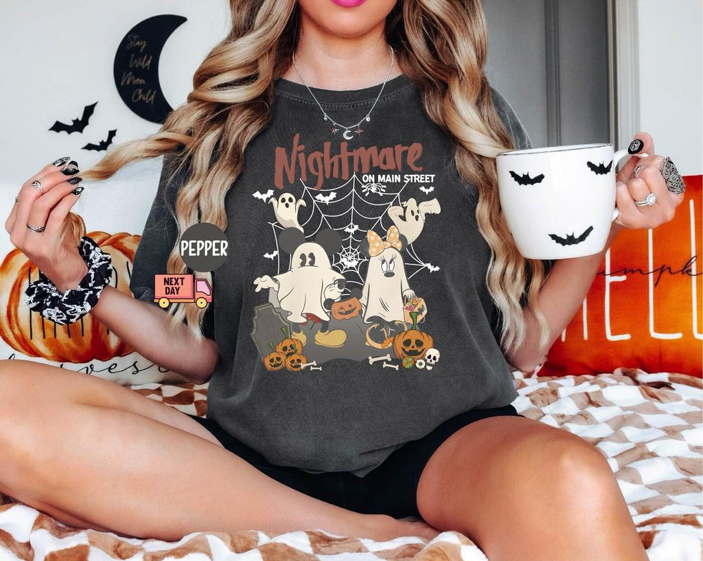 Comfort Colors Disneyland Halloween Nightmare Shirt, Mickey Minnie Halloween Shirt, Vintage Disneyworld Halloween Shirt, Mickey Not So Scary