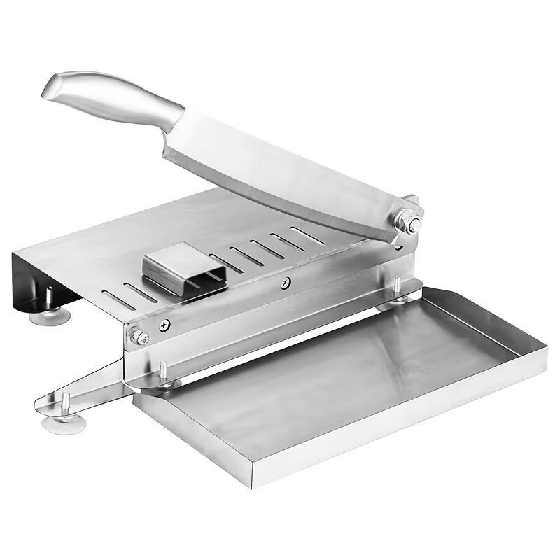 

1 шт. Ручная ломтерезка из нержавеющей стали с регулируемым на 90° лезвием, Многофункциональный кухонный инструмент для ветчины, замороженного мяса, говядины, фруктов, овощей Small Slicer