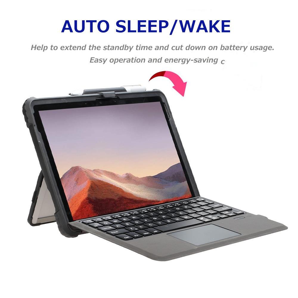 For Microsoft Surface Go 3/2 10.5 Inch/1 Protective Case PC TPU Clear Cover with Kickstand Pencil Holder (No Strap)