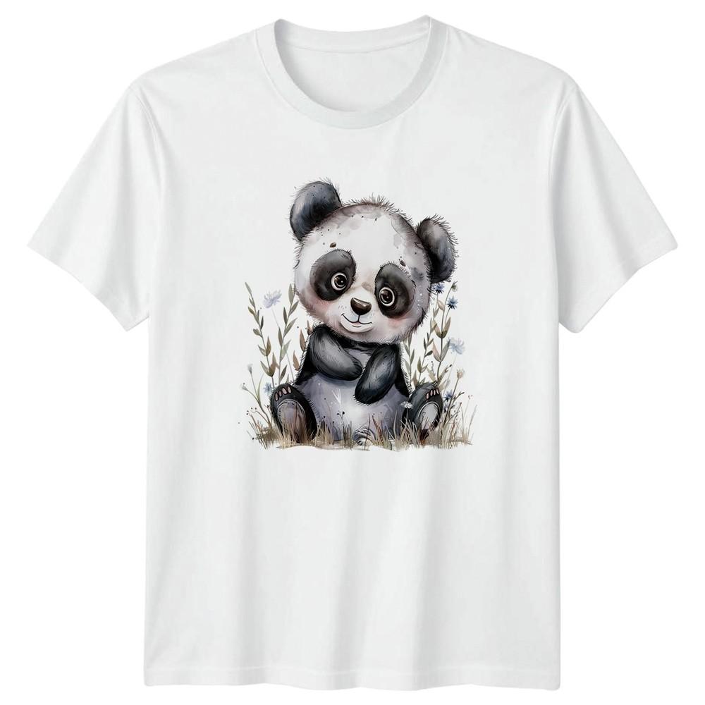 Baby Watercolor Panda Bear Sitting Unisexs TShirt Panda Animals Birthday S
