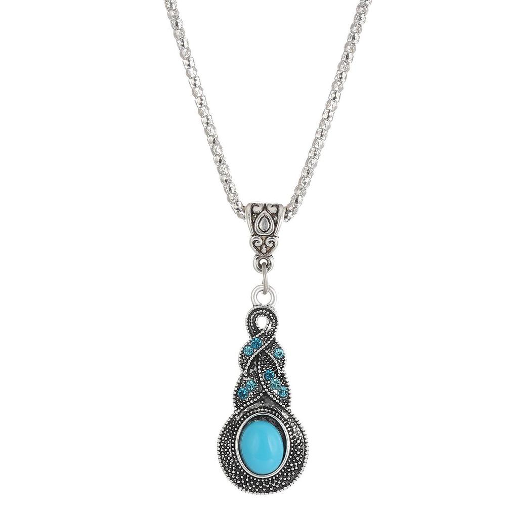 European Retro Blue Crystal & Turquoise Bohemian Earrings