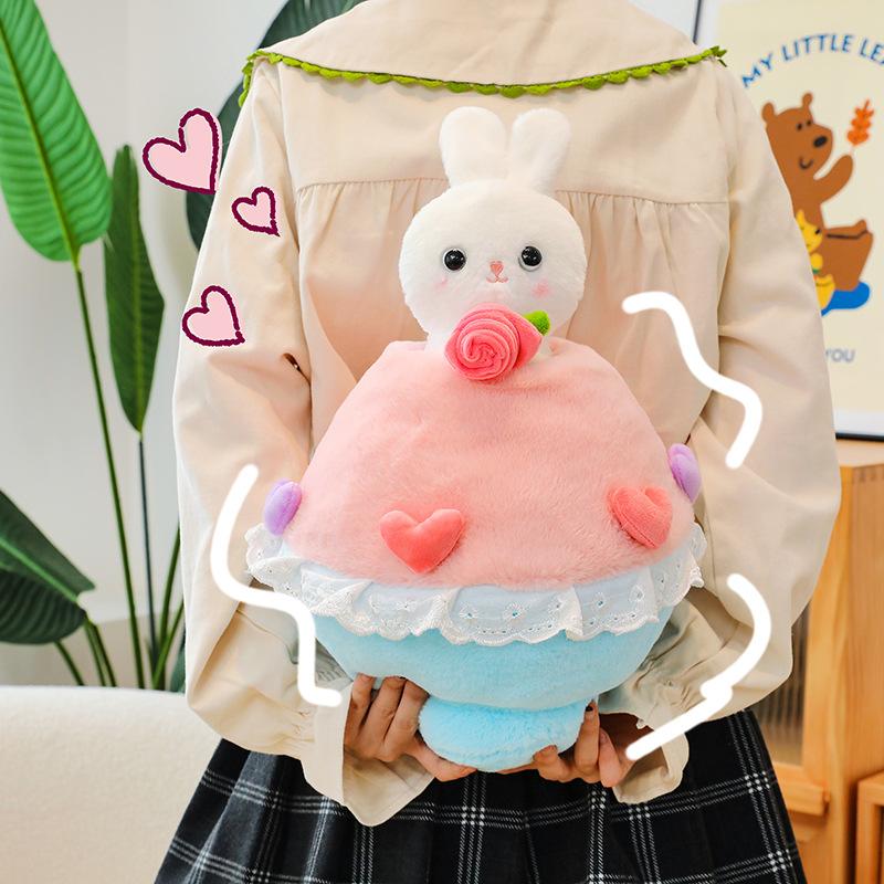 

Милый кролик, превращенный в букет, та же плюшевая кукла, что и в Douyin, Туту, подарок на Цисицзе, День святого Валентина для девочек 35cm（0.4kg）