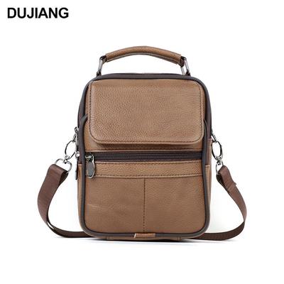 Top Grain Cowhide Vintage Men's Crossbody Leather Bag - Vertical Casual Shoulder Bag, Portable and Multifunctional