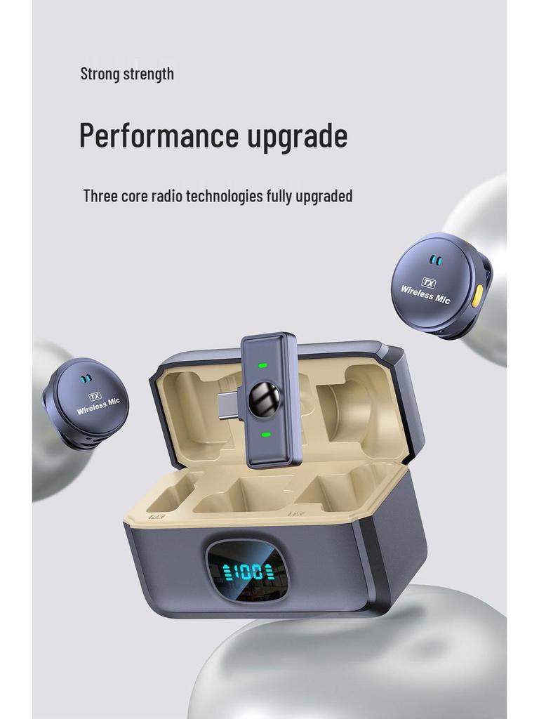 Three-in-One Wireless Lavalier Microphone with Noise Reduction for Live Broadcasts and Camera Audio.