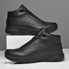 Men's Winter High-Top Velvet-Lined Outdoor Hiking Boots - Anti-Slip, Breathable, Large Size, Versatile Leather.
