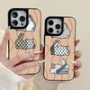 Hollow Rabbit Is Suitable for Apple 17ProMax Black Frame Mirror Mobile Phone Case 15 All-inclusive 13/12 Niche 14 Large Holes