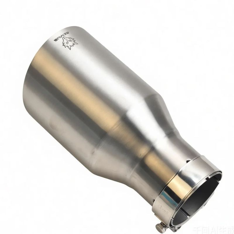 RE Car Exhaust Nozzle 304 Stainless Steel Silvery Brushed Angle Cut Single Tube Tailpipe 2.5' 4.5' Automotive Performance