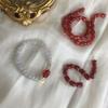 Hetian Jade Bracelet for Women, White Jadeite Crystal, Jadeite, Clear Water Loose Beads, Turquoise Bracelet, Southern Red Agate Bracelet