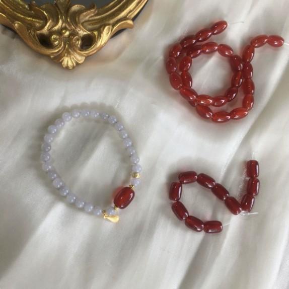 Hetian Jade Bracelet for Women, White Jadeite Crystal, Jadeite, Clear Water Loose Beads, Turquoise Bracelet, Southern Red Agate Bracelet
