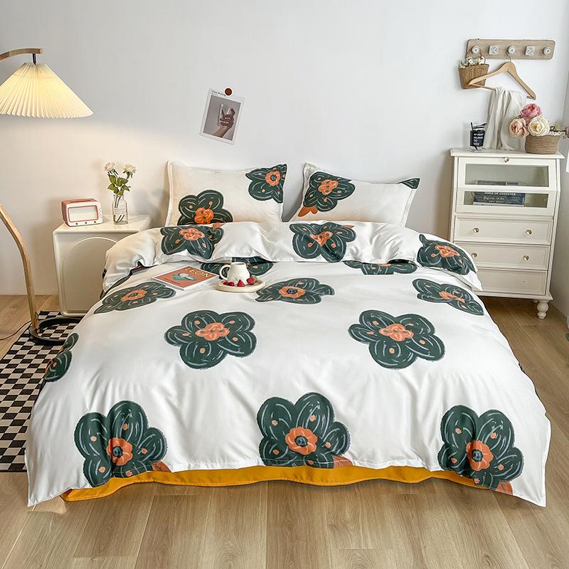 Thickened Brushed Four-piece Bed Sheet and Quilt Cover Three-piece Set Four-season Autumn and Winter Bedding Duvet Cover