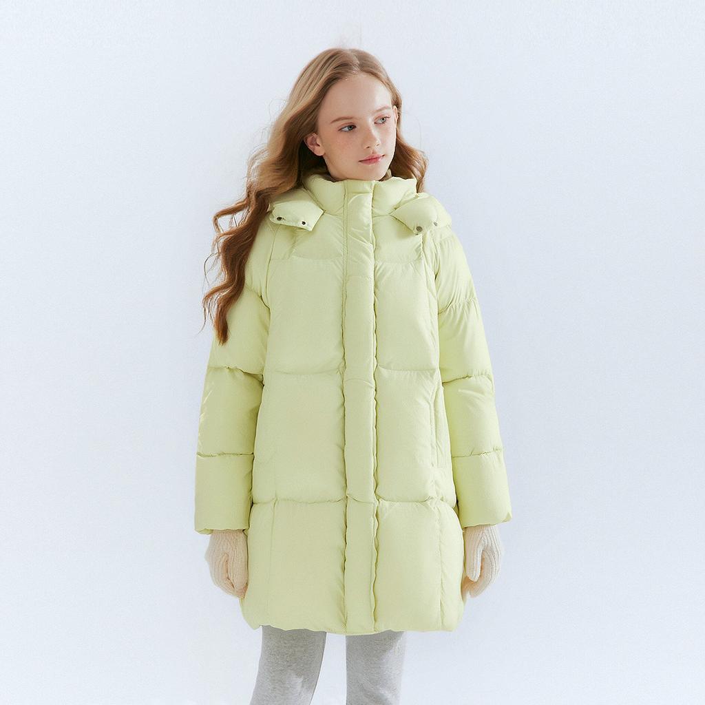 Girls' Solid Color Down Jacket - Winter Clothing, Middle and Large Children's Comfortable and Versatile Warm Jacket