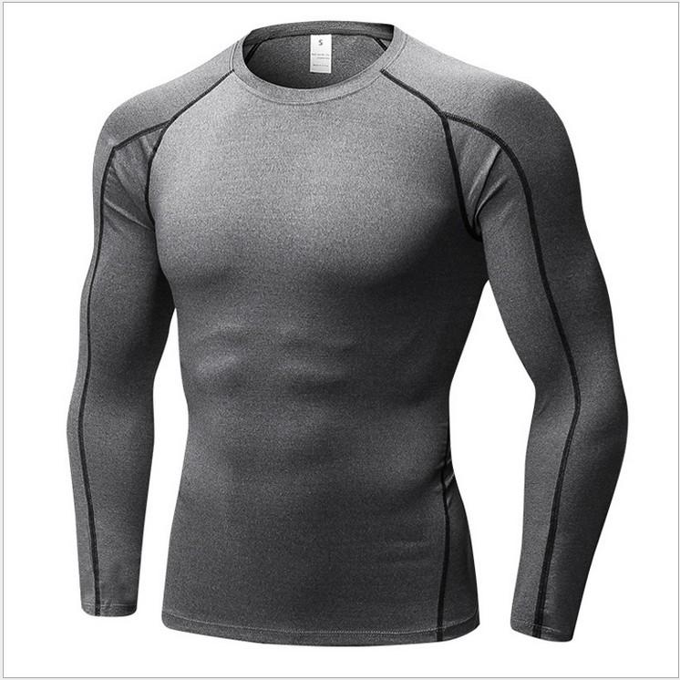 Men's Pro Compression Long Sleeve Running T-Shirt - Elastic, Sweat-Wicking, Quick-Dry for Sport & Fitness