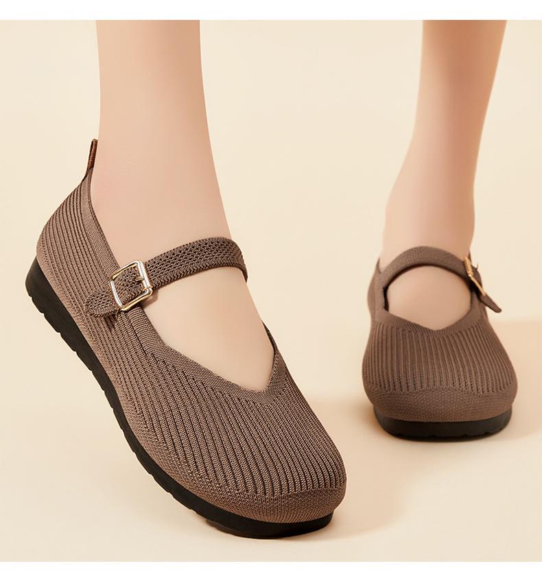 Fashion Spring New Women's Shoes, Shallow Mouth Breathable Flat Shoes, Soft Soled Shoes for Middle-aged and Elderly Mothers Women Shoes