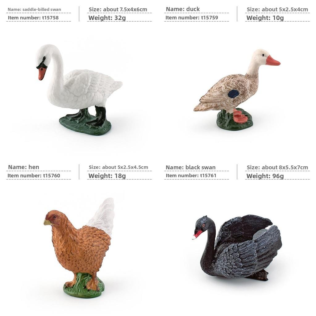Pvc Farm Animal Decor Set With Realistic Swans Ducks And Chickens For Home Or Office Display