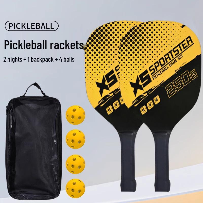 

Pickleball Paddle Set for Kids & Beginners: Wooden Racket and 4 Balls