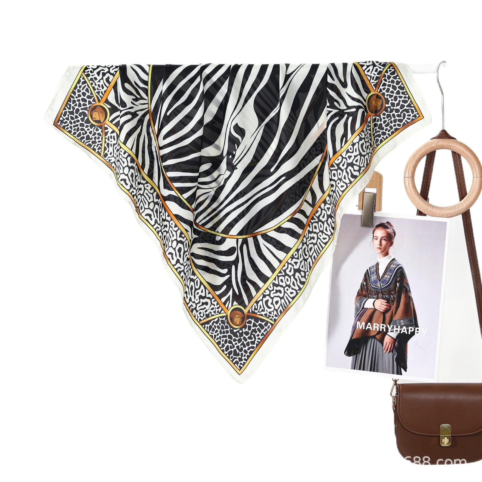 Leopard Print Silk Scarf: Chic, Versatile, and Trendy for Women Green Border Leopard Print