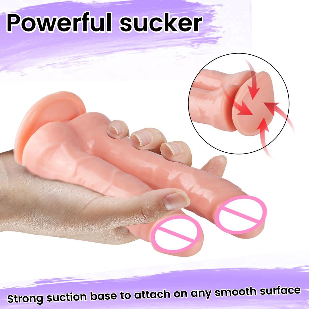 Female Adult Sex Toys Double Realistic Dildo Suction Cup G Spot Stimulation Vagina Massager Masturbation Toys for Women