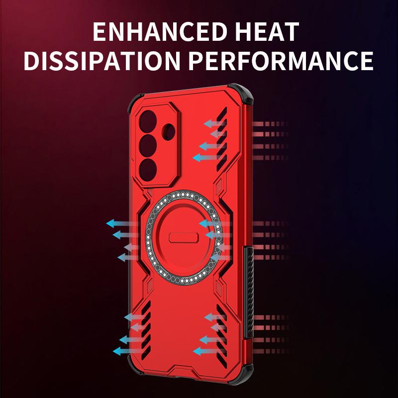 KEYSION Hollow Heat Dissipation Case for Samsung A57 5G A37 Magnetic Cooling Shockproof Phone Back Cover for Galaxy A37 A57 5G