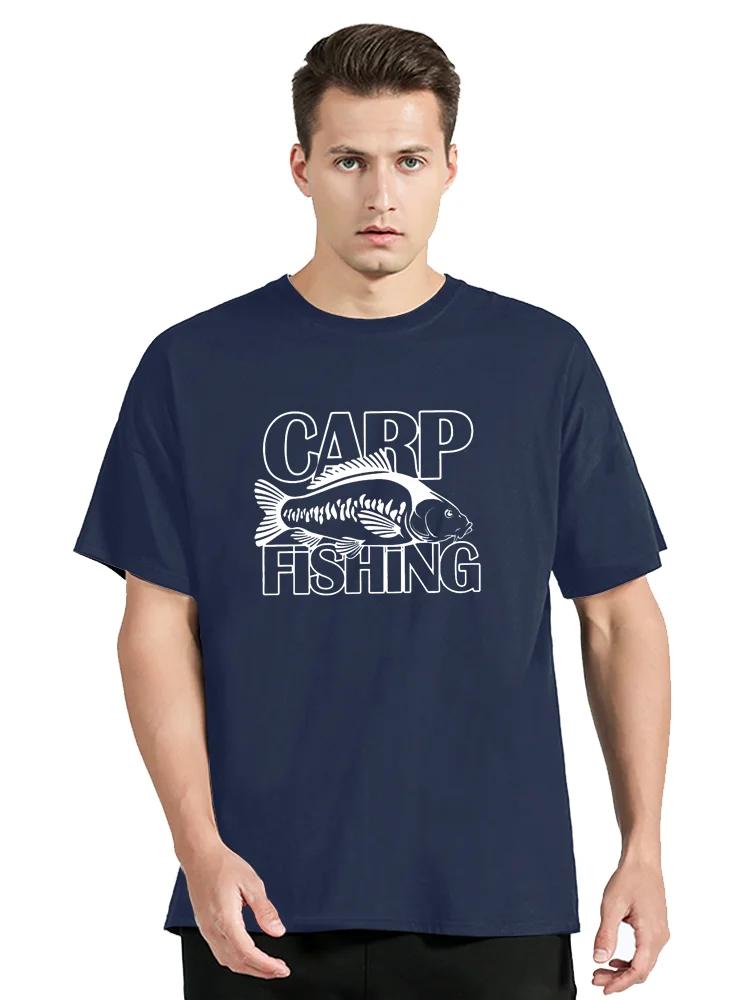 Fisher TShirt For Male Carp Fishing T-shirt Men Cotton T Shirt Clothing Oversized Tees Hip Hop Tops