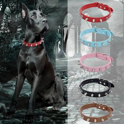 Collare per cani a spillo punk Collari per cani con rivetti con borchie regolabili in pelle Accessori per animali durevoli per cani di piccola/media/grande taglia