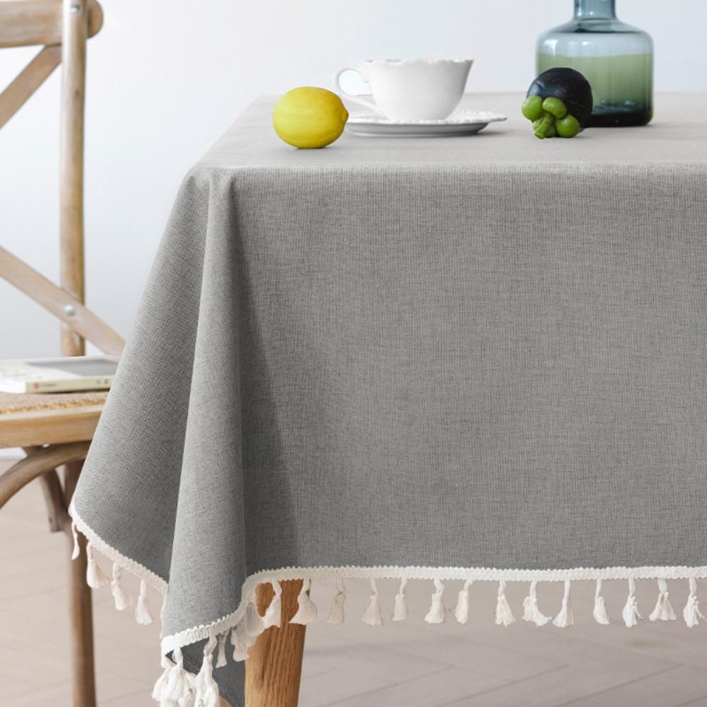 Rectangular Rural Style Textured Tablecloth Oil-proof Table Decoration Table Cover  Dining Table