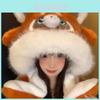 Cute Raccoon Hat Scarf Set With Movable Ears For Women Winter Warmth
