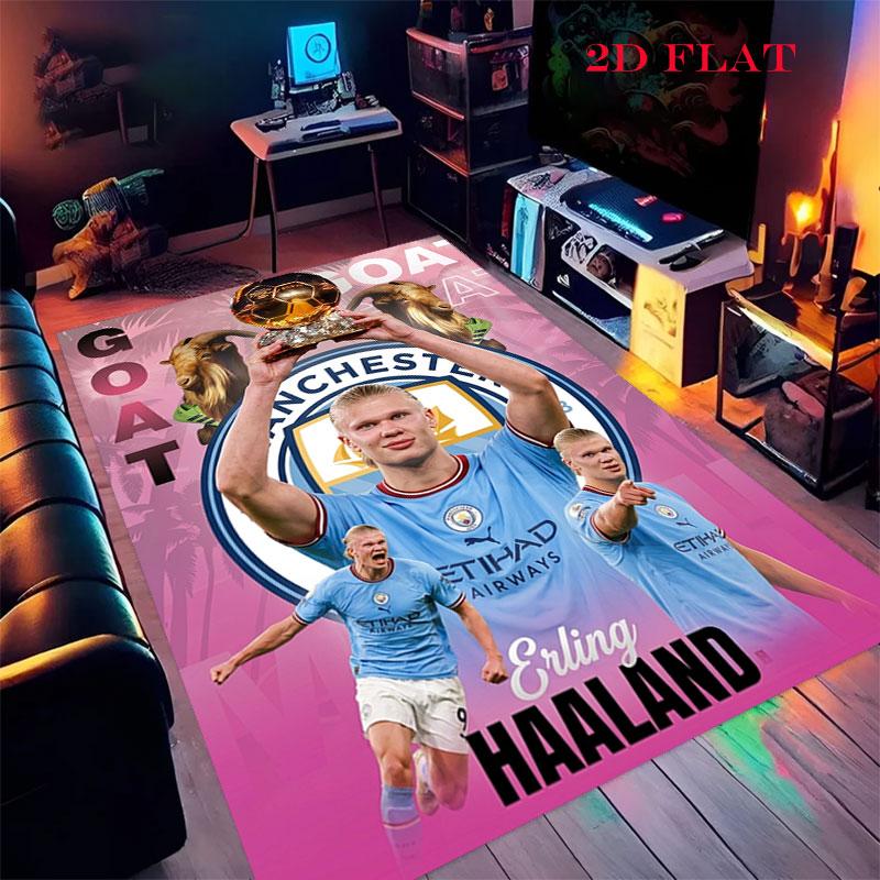 Erling Haaland Player Carpet Rug for Living Room Bedroom Home Sofa Decoration,Kids Play Nonslip Floor Mat