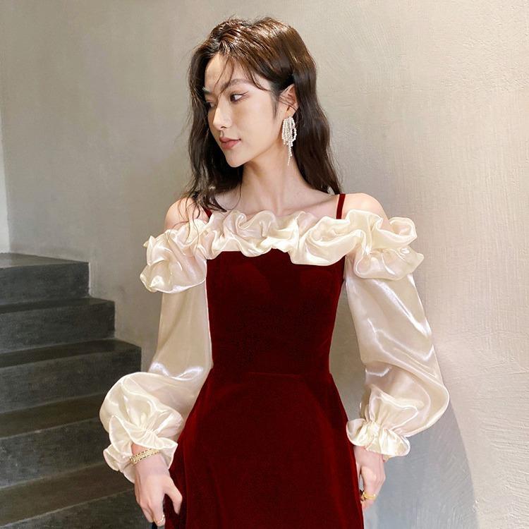 Toast Dress Bride New Wedding Banquet Temperament Red Evening Dress Dress High-end Light Luxury High-end Engagement