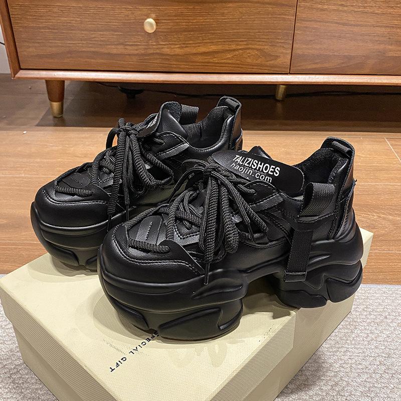 

[Fanfuna] Популярные кроссовки на платформе для женщин, модели осени 2025 года, легкие, с увеличенной высотой и небольшой платформой 34