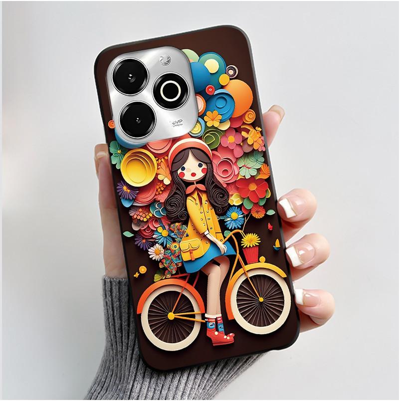 Phone Case For Umidigi G100X / G9X Case Luxury Cute Love Heart Rabbit Cartoon Funny Cover Black Soft Silicone Protective Casing