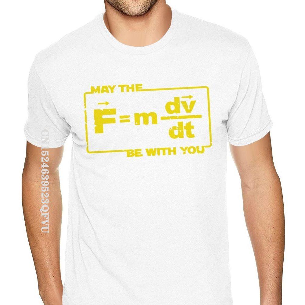 Oversized May The Force Star Equation Funny Space Physics Humor Wars T Shirt Homme Simple Design Gothic Style Anime Tshirt