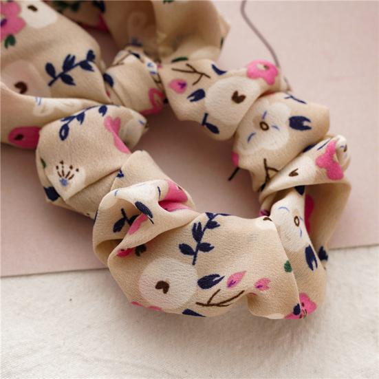 Women Hair Band Floral Printing High Elasticity Long Ribbon Hair Tie Ponytail Bun Half-Tied Hairstyles Chiffon Fabric Hair Accessory