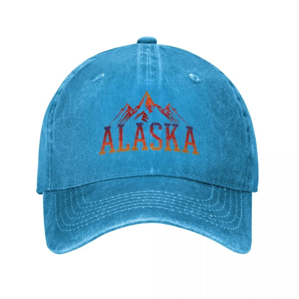 Alaska Colorado Mountains Baseball Caps Vintage Distressed Washed USA Snapback Men Women Outdoor All Seasons Adjustable Hats