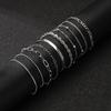 10 Pcs Gold Color Flat Snake Chain Box Chain Bracelet Multi-layer Stackable Metal Bracelet Women's Jewelry Gift Set