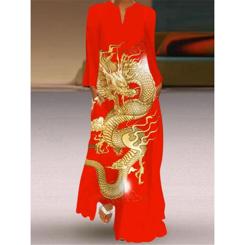 Long Sleeves Dress Women's 2025 Spring/Summer New Arrival Women's Clothing 3D Peacock Fashion Print Long Dress Travel Photography Clothes