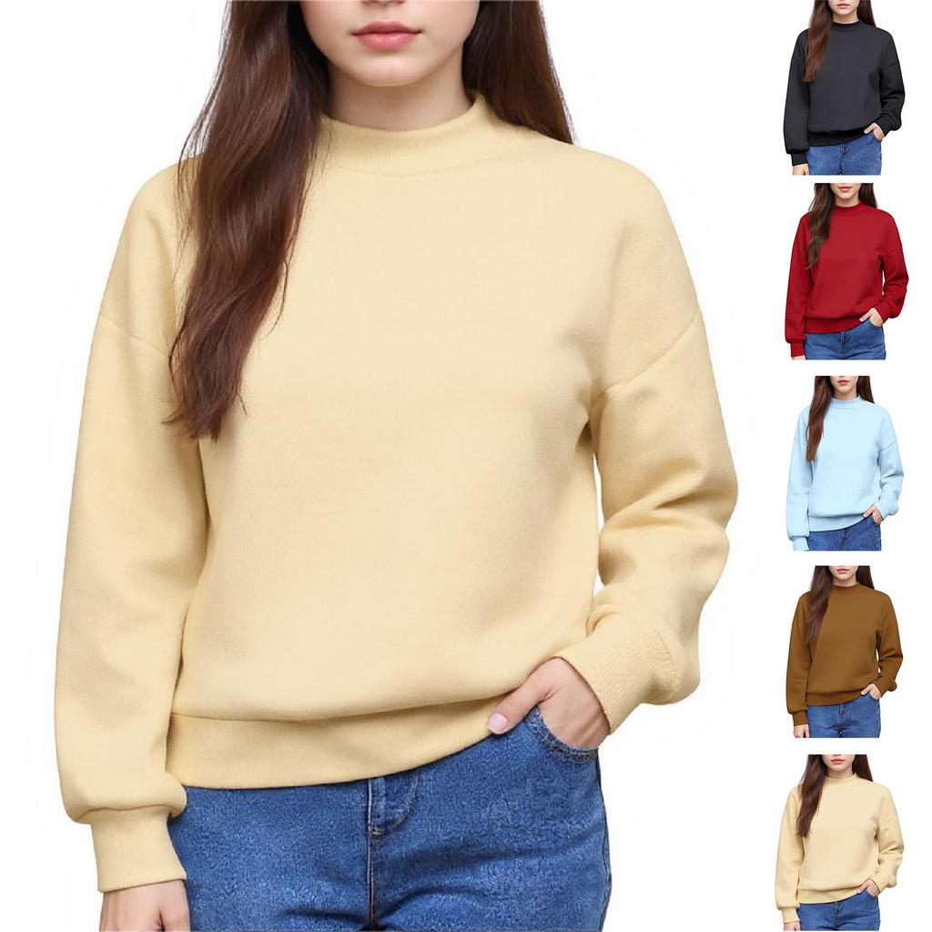 Teen Girls Solid Color Tops Cute Fashion Youth Long Sleeve Oversized Sweatshirts Teen Tops Winter Preppy Style Clothing