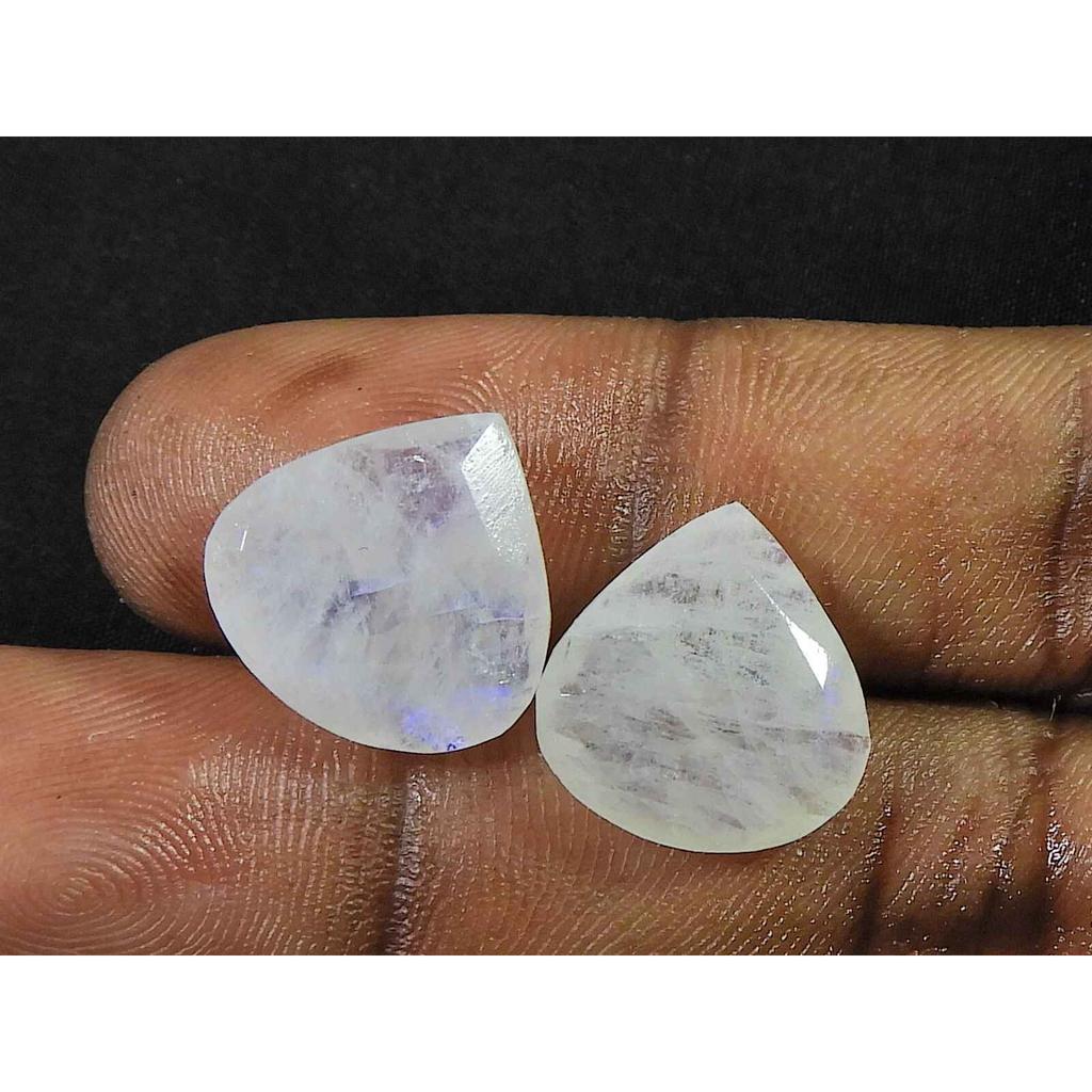 9X18MM Natural Rainbow Moonstone Marquise Faceted Loose Gemstone 2 Pcs Lot RML-894