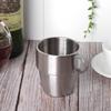 280ml Langlebiger doppelwandiger Edelstahl Bar Bierkrug mit Griff Weithalsbecher