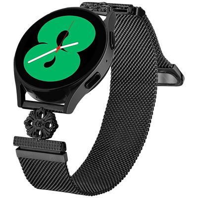 For Huawei Watch GT 2 42mm Milanese Band Flower Stainless Steel Magnetic Mesh Watch Strap