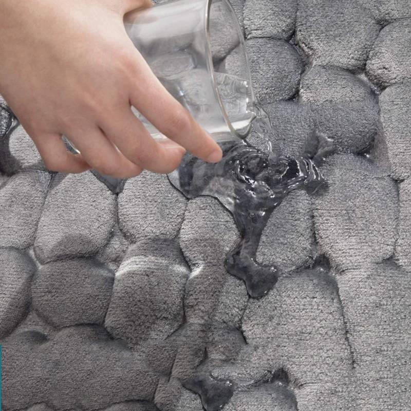 Cobblestone Embossed Non-slip Bathroom Mat Durable Quick Dry Bath Rug for Bathtub Wash Basin Home Shower Room