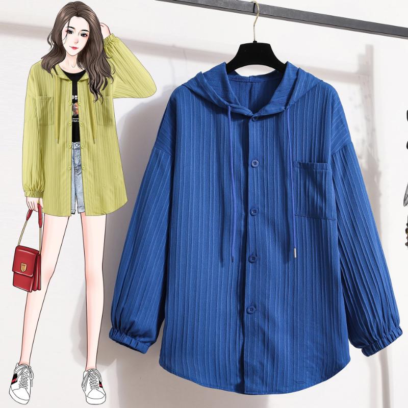 Women's Spring and Summer Versatile Long-sleeved Sun Protection Jacket, Mid-length Loose Cardigan with Hood, Thin Style