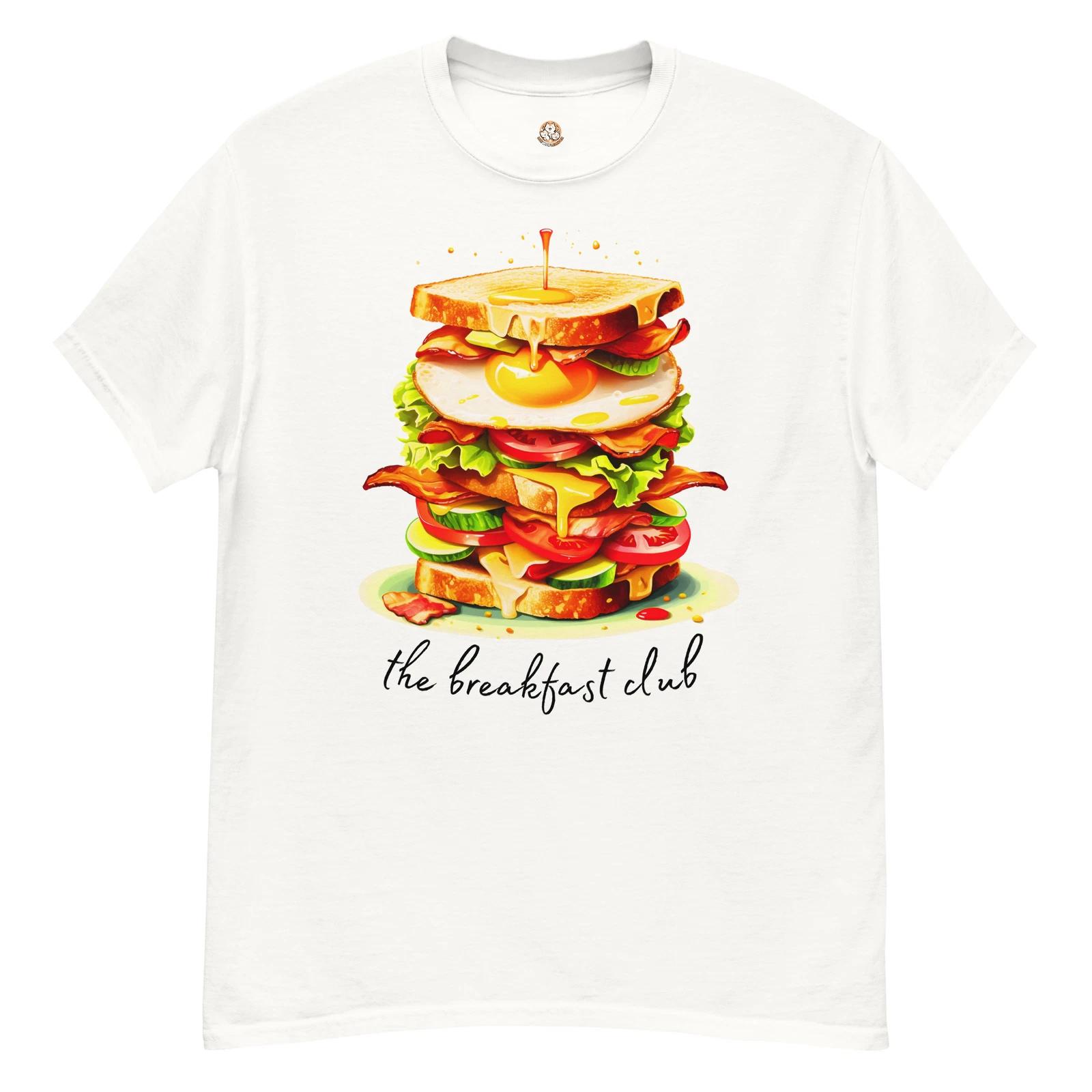 Live With Laughter Novelty Graphic 100% Cotton T-shirt Mens Tees Top - The Breakfast Club (White) 2XL
