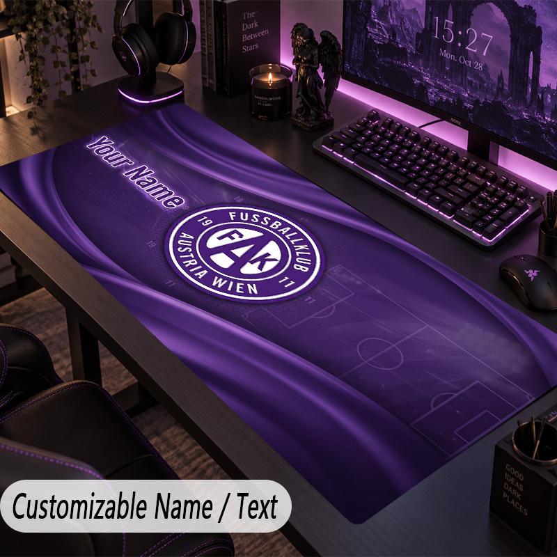 Custom Text Big Mousepad, Extended Desk Pad For Laptop Work GameAustria Wien FC