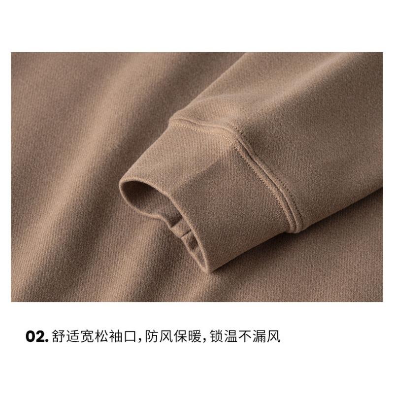 Men S Thick Fleece Lined Long Sleeve Sweatshirt Winter Warm Casual Top
