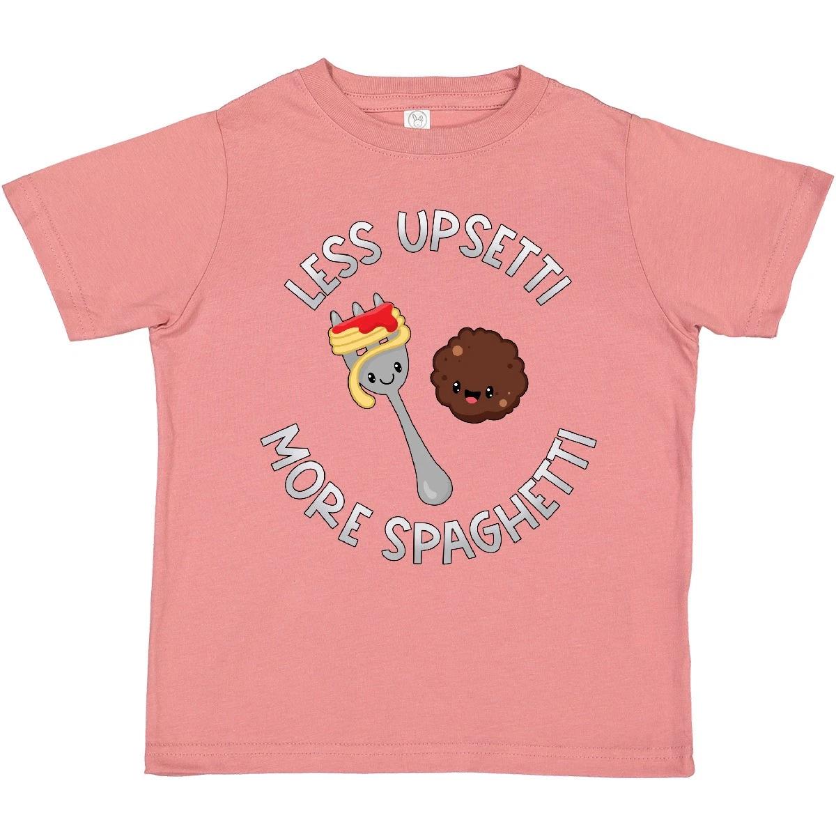 Inktastic Less Upsetti More Spaghetti Toddler T-Shirt Food Mood Fun Fork Lunch 130