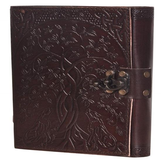 Leather Diary Journey Double Wolf Diary With Lock For Artist Sketchbook,Scrapbook,Drawing,Writing 17.78 X 12.7 Cm 240 Pages