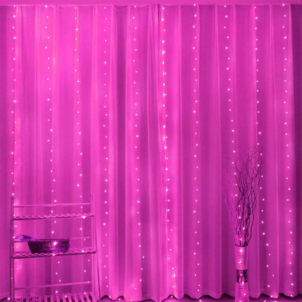 New LED Curtain Atmosphere String Lights with Remote Control Bedroom Holiday Wedding Birthday Christmas Decoration Fairy Lights