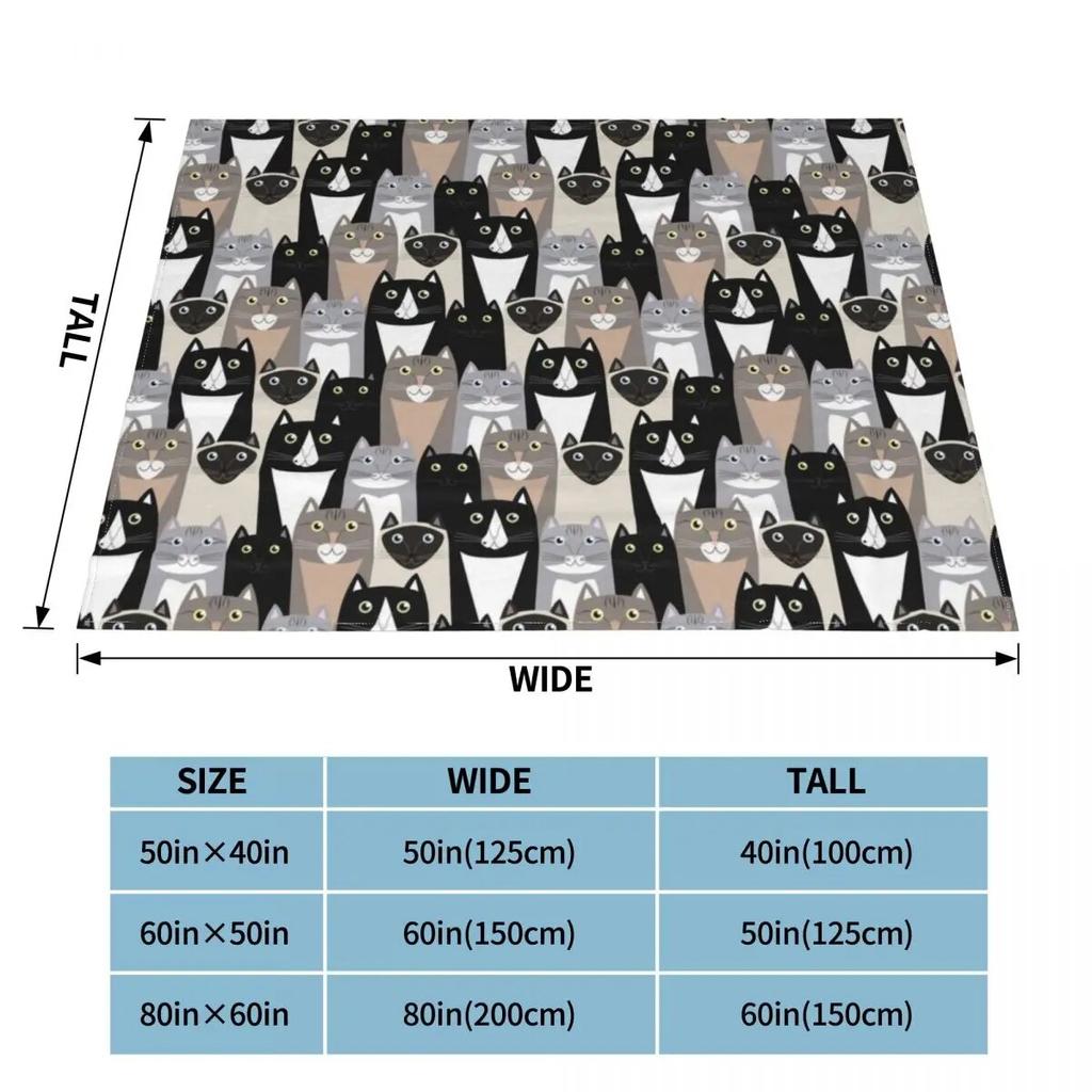 Cat Blankets Flannel Winter Animals Pet Cute Funny Portable Warm Throw Blanket for Bed Travel Bedding Throws