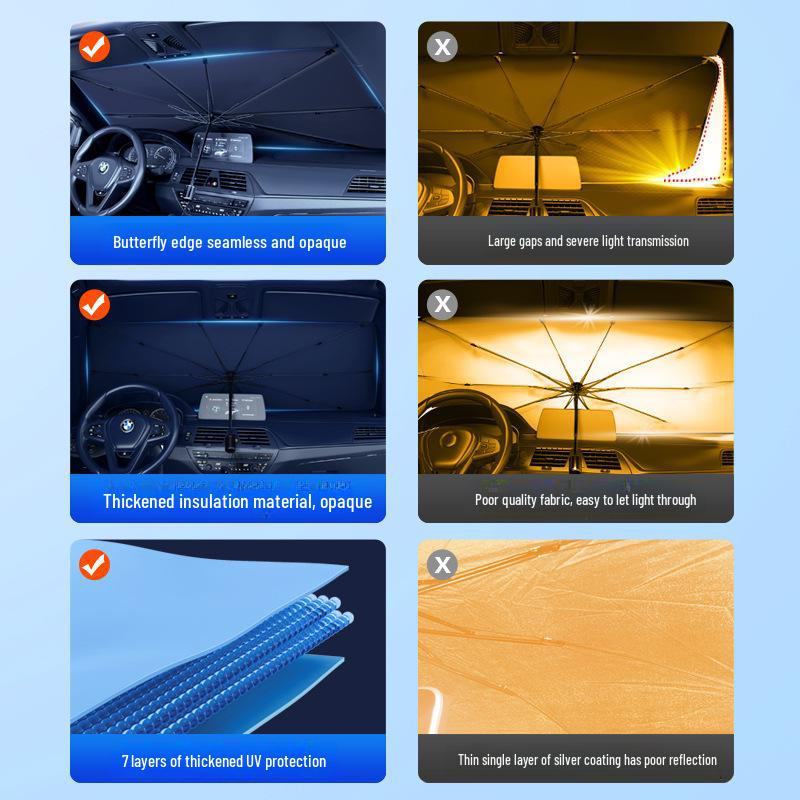 Parapluie rétractable pour voiture - Pare-soleil avant à isolation thermique