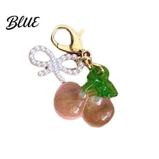 Universal Lobster Clasp Keychain Pendant Bowknot Decor Simulated Fruit Design
